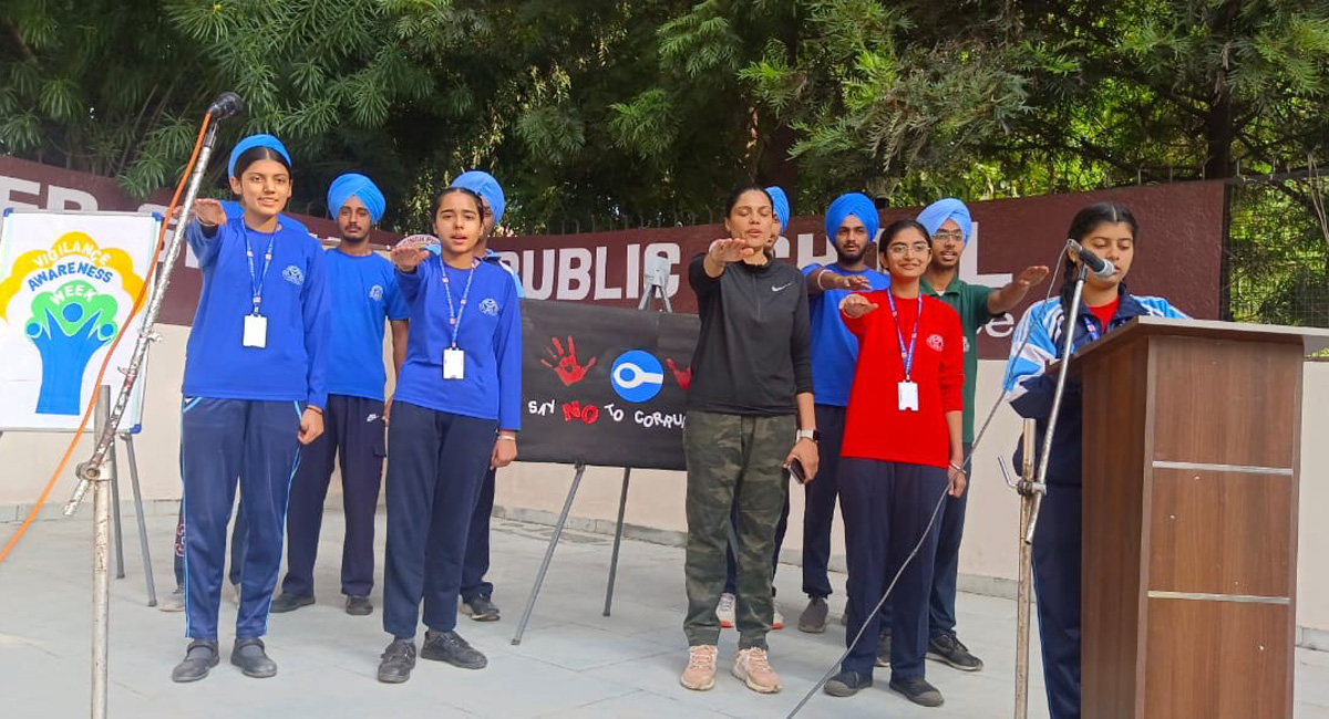 Various activities were conducted on the occasion of Vigilance Awareness Week at Sant Ishar Singh Public School